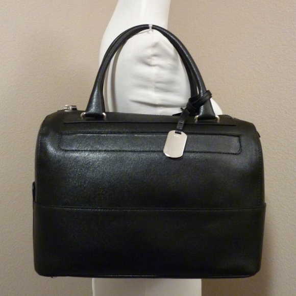 FURLA Classic Onyx/Black Saffiano Leather Laila Small Satchel Bag